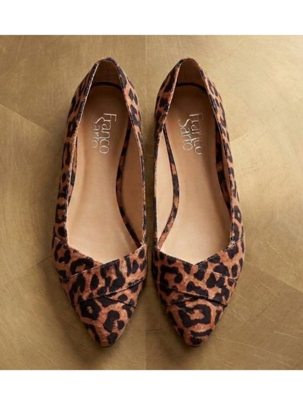 Women's - Franco Sarto Halissa Leopard Pointed Toe Flats, Size 7